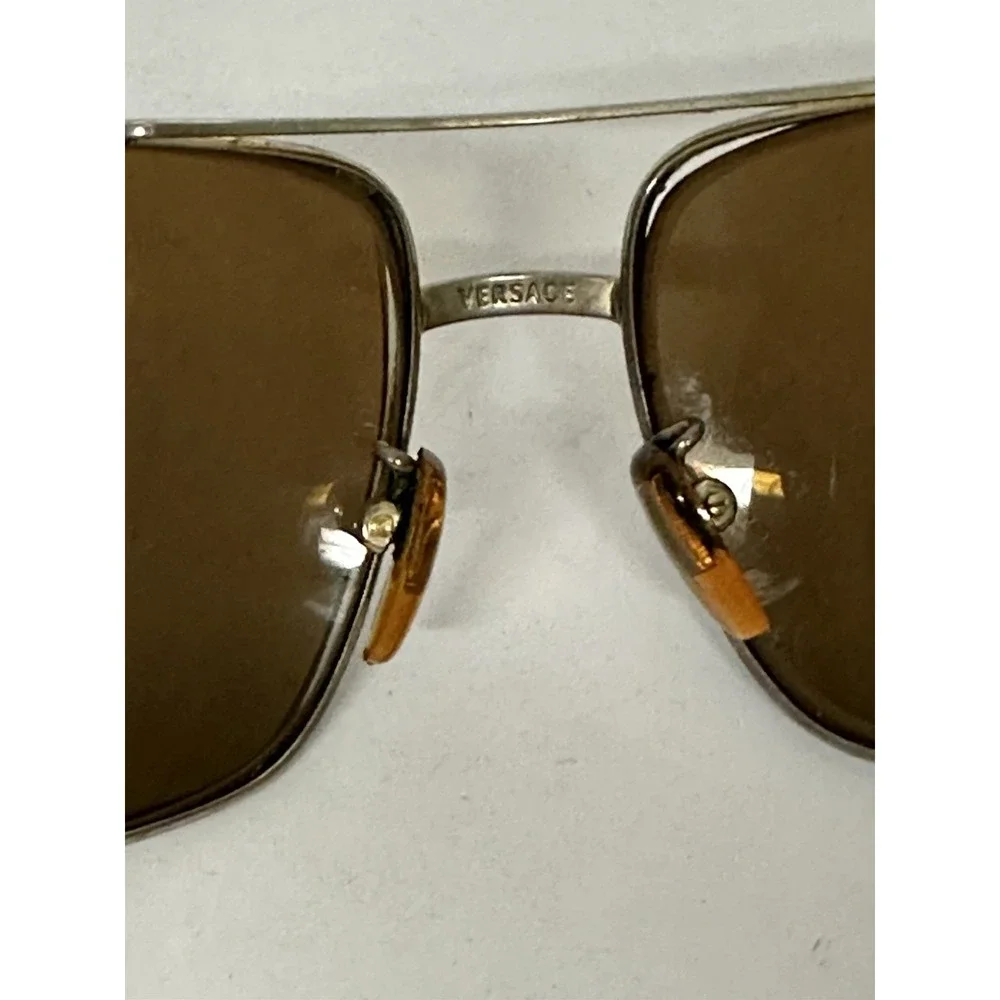 Versace Sunglasses 030/450 Classic Vtg 90s Medusa Logo Open Temple Italy + Case